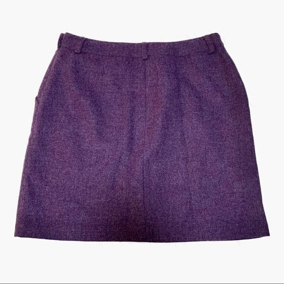 Ellen Tracy Purple Wool Mini Skirt Sz 14 - Picture 2 of 5